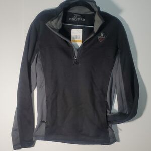 NWT Spyder Outbound Black and Gray Quarter-Zip Pullover Sweater Size S